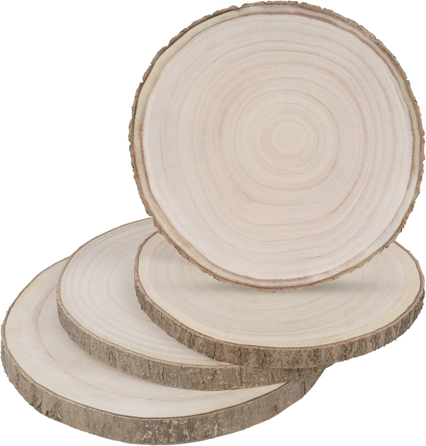 Artisan Crafted Natural Wood Slices for Table Centerpieces - 4 Pack 12.5-14 Inch