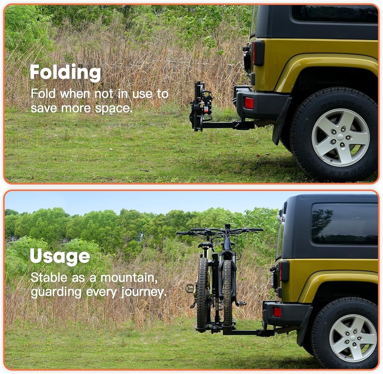 150 lbs Capacity Electric Bike Rack - No Installation, Foldable for 2 Bikes