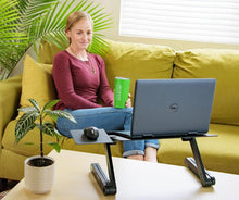 Load image into Gallery viewer, WorkEZ Portable Laptop Stand with Cooling Feature - Adjustable Height Desk Riser