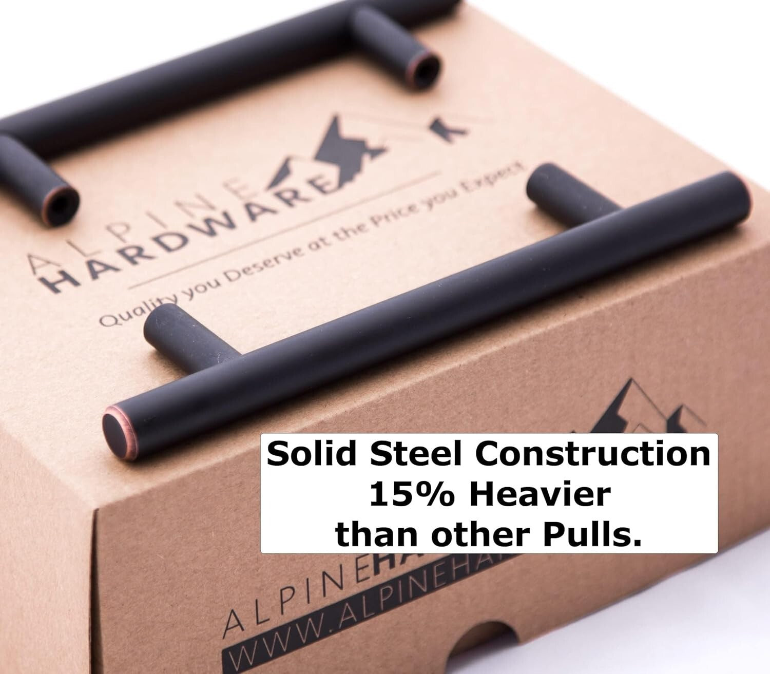 25 Pack Premium Stainless Steel Bar Pull Handles – 3In Center, Oil Rubbed Bronze