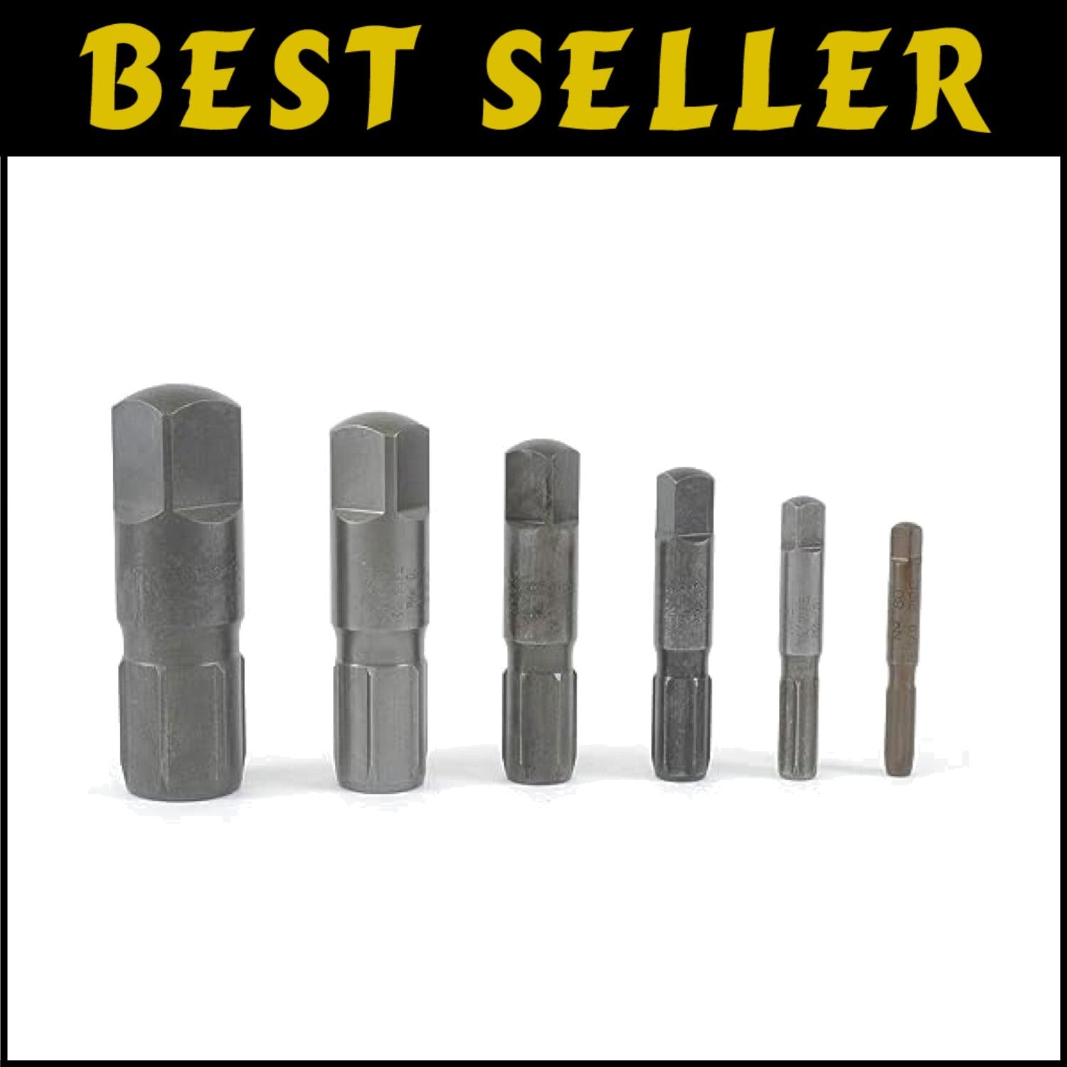 Model 883 6-Piece Pipe Extractor Set: Durable Steel for Broken Pipes (1/8"-1")