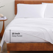 Load image into Gallery viewer, OEKO-TEX Certified 4-Piece Organic Cotton Full Sheet Set with Deep Pocket Design