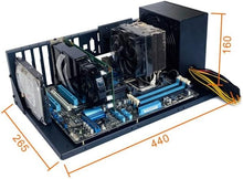 Load image into Gallery viewer, Black Metal Open Chassis PC Case with 7 Expansion Slots and USB Connectivity
