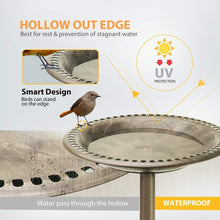 Load image into Gallery viewer, Sturdy 28-Inch Copper Pedestal Bird Bath – Perfect for Attracting Butterflies