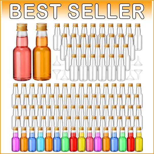 Stylish 120 Count Miniature Gold Liquor Bottles for Parties - Leak-Proof Design