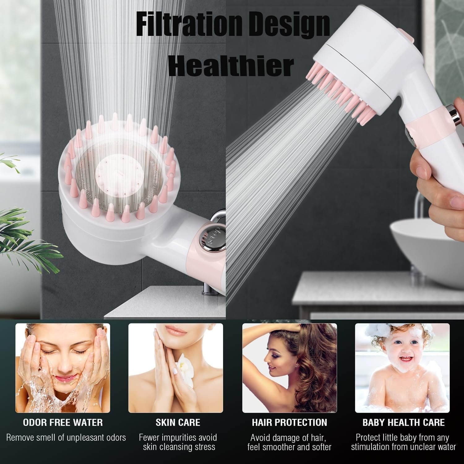Filtered High Flow Shower Heads - Enjoy Spa-like Luxury with Low Water Pressure