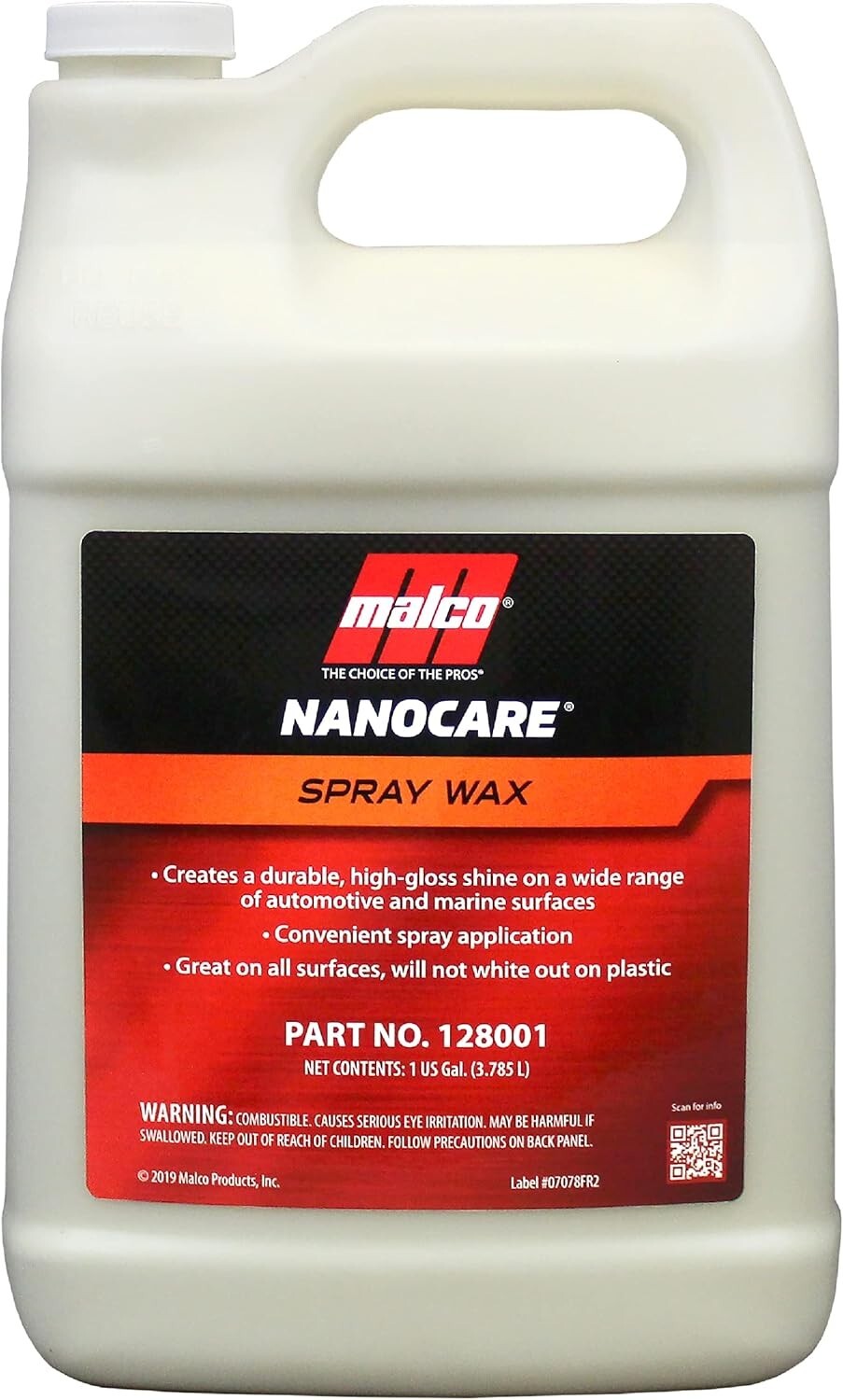 Professional Grade 2-in-1 Nano Care Spray Wax - 1 Gallon Interior & Exterior