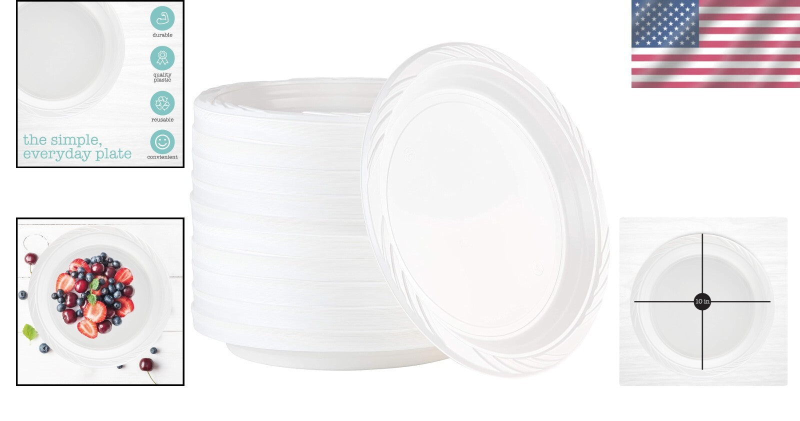 Elegant Bulk Pack of 400 Disposable 10-Inch Plastic Plates for All Occasions