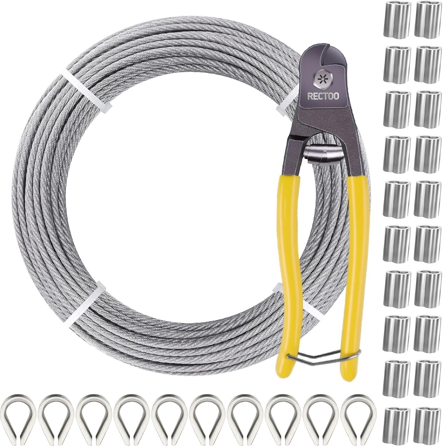 7x7 Stainless Steel Wire Rope - 1800 lbs Strength, Ideal for Deck Railing Use