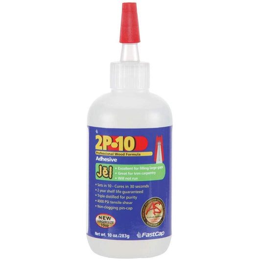 2P-10 Jel Wood Glue - Fast-Drying Clear Finish, Ideal for All Projects - 10 oz.