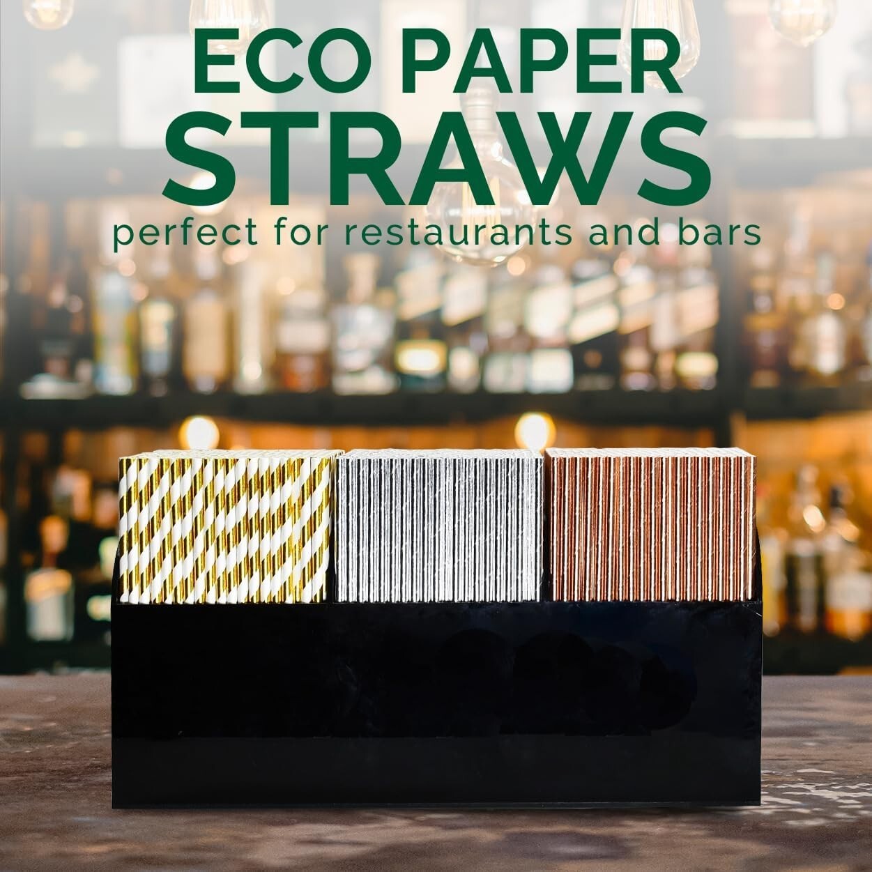 7.75" Stylish Silver Disposable Paper Straws - Perfect for Cocktails & Parties