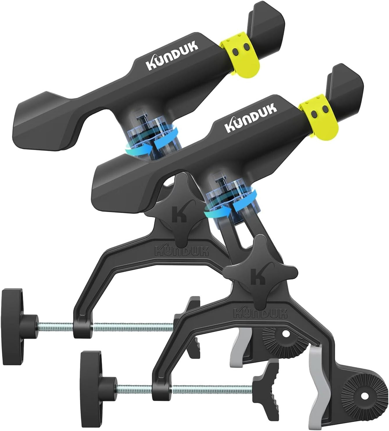 Upgraded Fishing Rod Holder with Effortless 360° Dual Rotation & Secure Grip