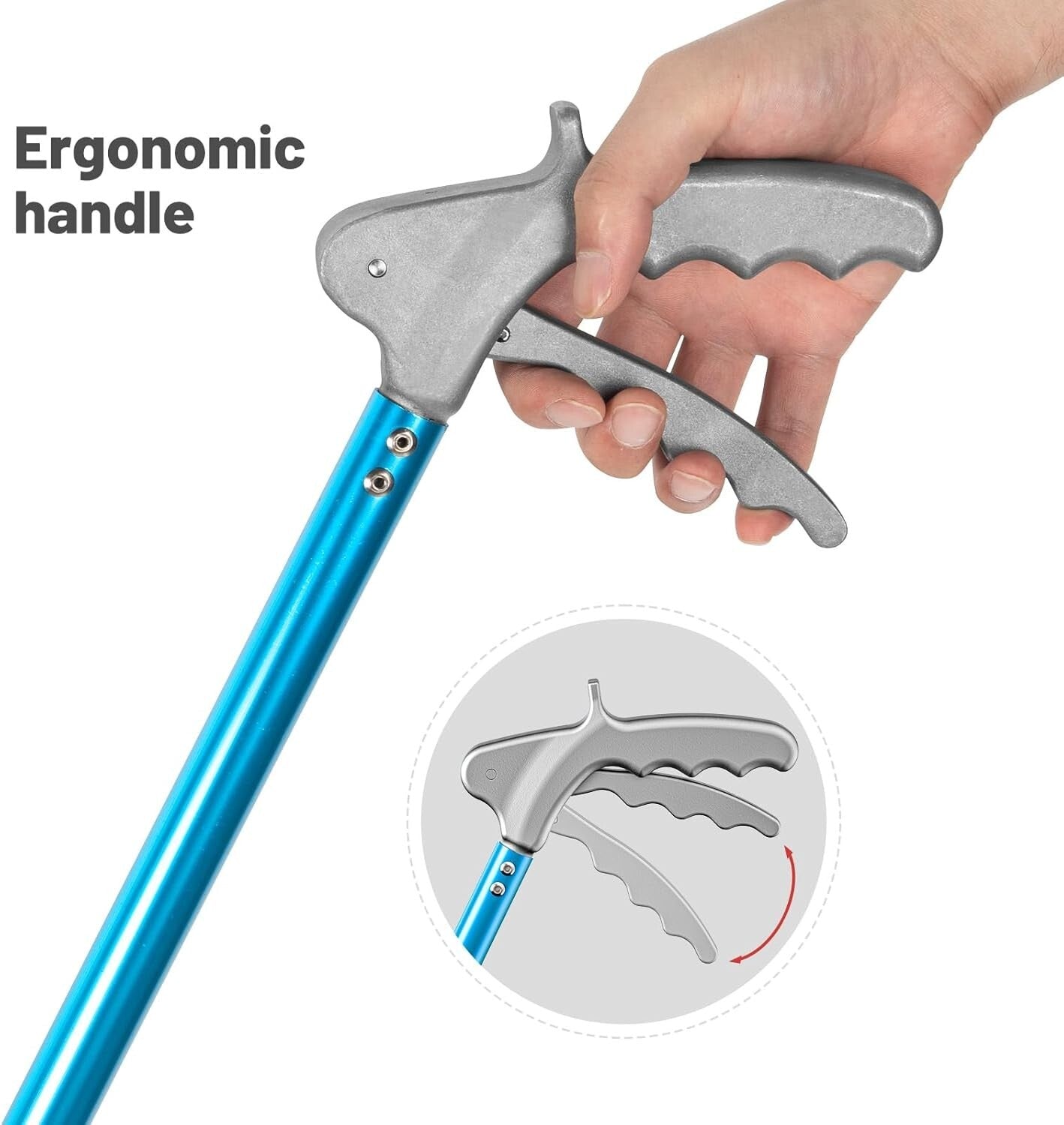 Ergonomic 60-Inch Snake Catcher with Protective Wide Jaw - Lightweight Alloy