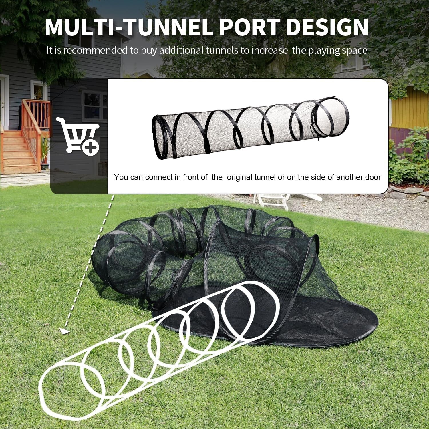Lightweight Catio for Cats with Tunnel - Safe Outdoor Enclosure & Carry Bag