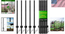 Load image into Gallery viewer, Versatile 4ft Black Steel Fence Posts - Ideal for Garden and Animal Barriers