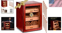 Load image into Gallery viewer, Stylish Cedar Wood Humidor for 250 Cigars - Digital Hygrometer &amp; Movable Drawers