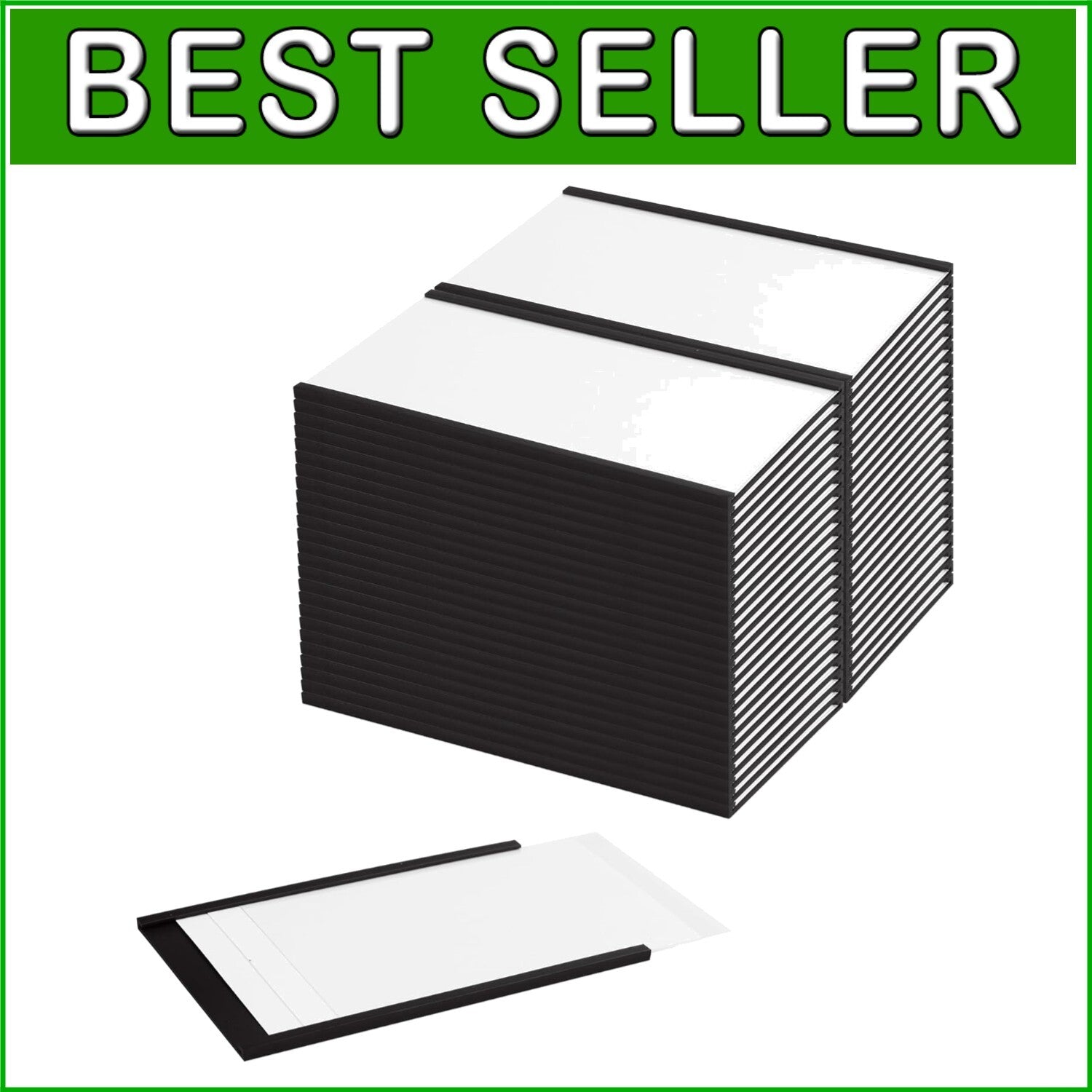 C Channel Magnetic Label Holders - 50 Packs, 5" x 3" Weatherproof for Easy Use