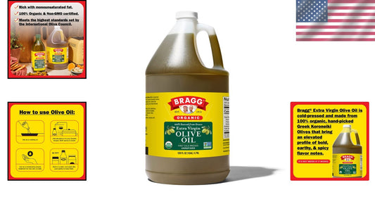 Premium Organic Extra Virgin Olive Oil - Heart Healthy, 128 Fl. Oz from Greece