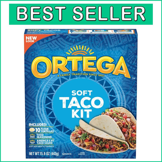 Convenient Taco Dinner Kit: 10 Soft Flour Tortillas & Taco Sauce, 12 Packs