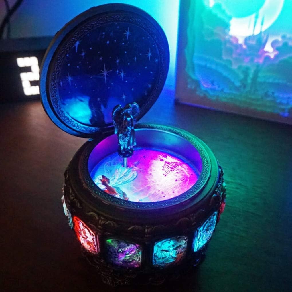 Upgraded Rotating Goddess Music Box with Twinkling LED Lights for Occasions