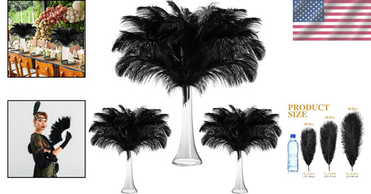 Versatile 90 Pcs Natural Ostrich Feathers - Craft, Decor & DIY Essentials