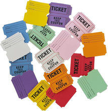 Load image into Gallery viewer, Rainbow 8000 Pairs Double Roll Raffle Tickets - Clear Numbering &amp; Writable