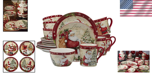 Enchanting 16-Piece Holiday Dinnerware Set by Susan Winget - Festive Table Decor
