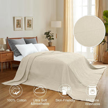 Load image into Gallery viewer, Versatile Oversized Cotton Waffle Throw Blanket - Perfect for Home and Travel