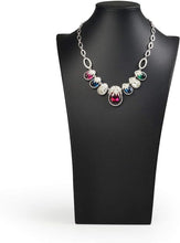 Load image into Gallery viewer, Modern Freestanding Necklace Display Holder - Sturdy Leather Jewelry Bust H15.34