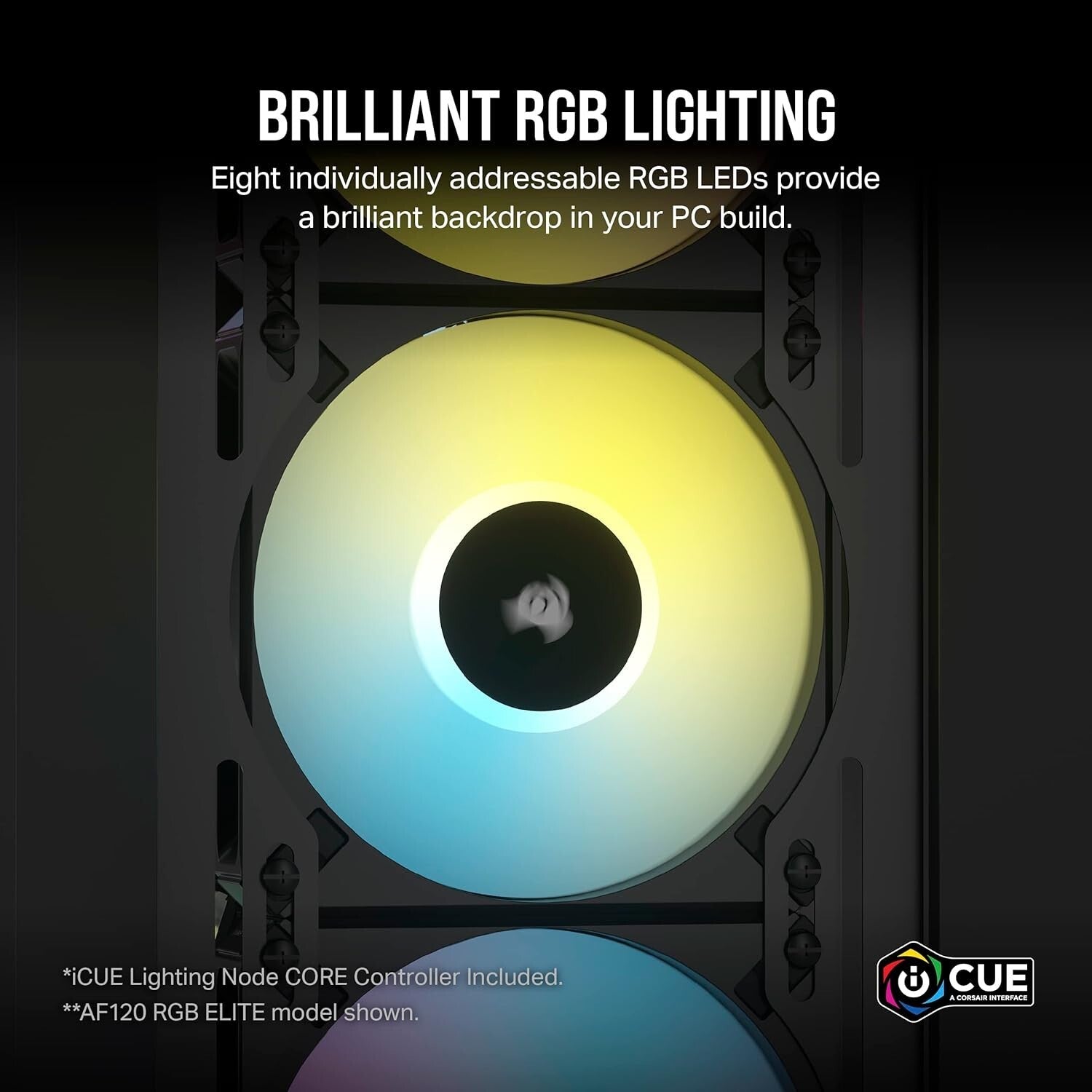 Compact AF120 RGB Slim 120mm PWM Fan Kit - Low Noise & Stunning RGB Lighting