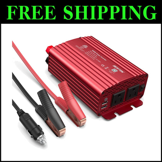 Dual USB 500W Inverter with Smart Cooling Fan - Ideal for Campers & Travelers
