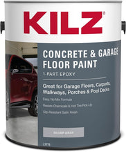 Load image into Gallery viewer, Versatile Silver Gray Garage Floor Paint - 1 Gallon, Slip-Resistant Satin Finish