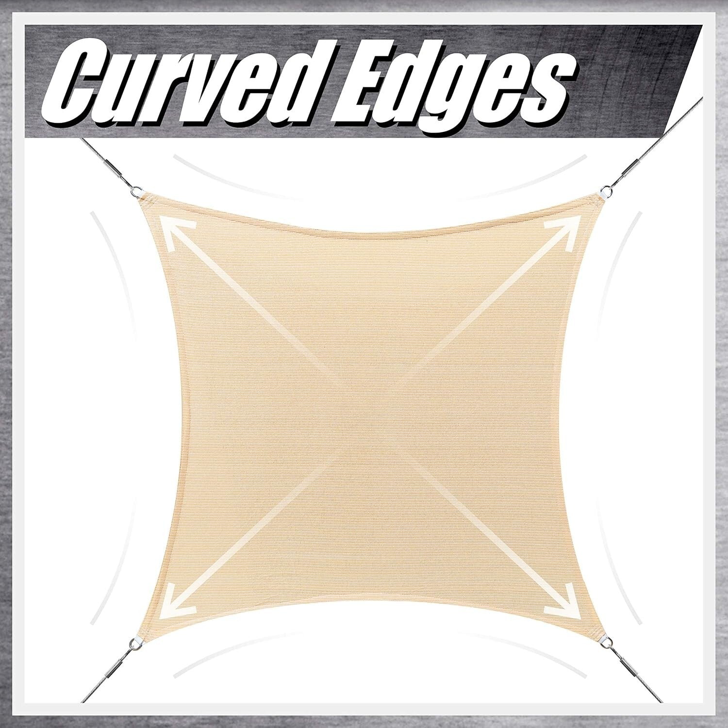Elegant 14' x 16' Beige Shade Sail - Double Reinforced with 95% UV Blockage