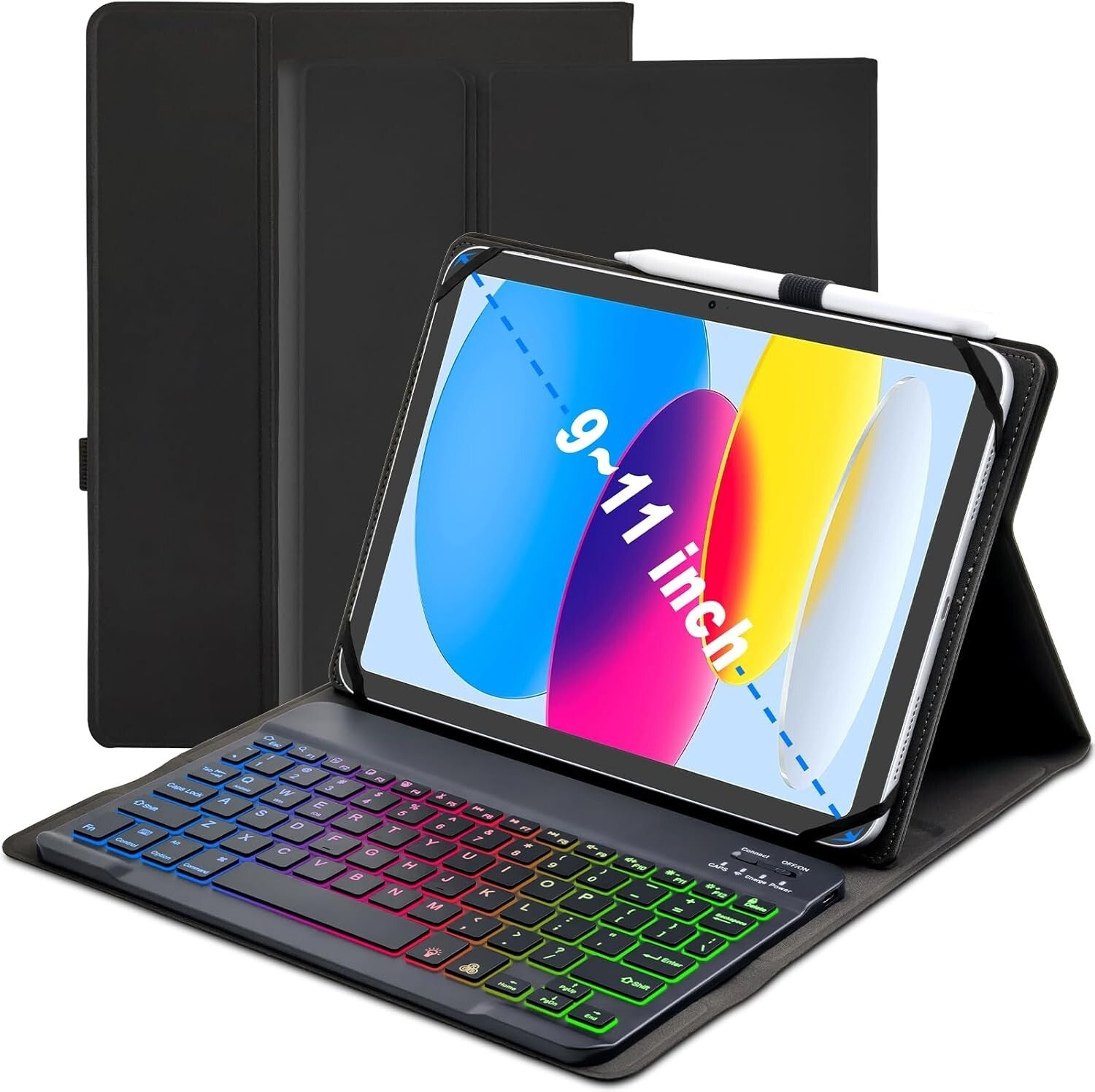 Stylish Backlit Keyboard Cover for 9-11” Tablets - Ideal for Casual Business