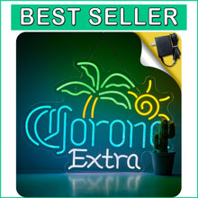 Load image into Gallery viewer, Stylish 24" Beer Neon Sign - Ice Blue Acrylic Light with Dimmer &amp; Chain