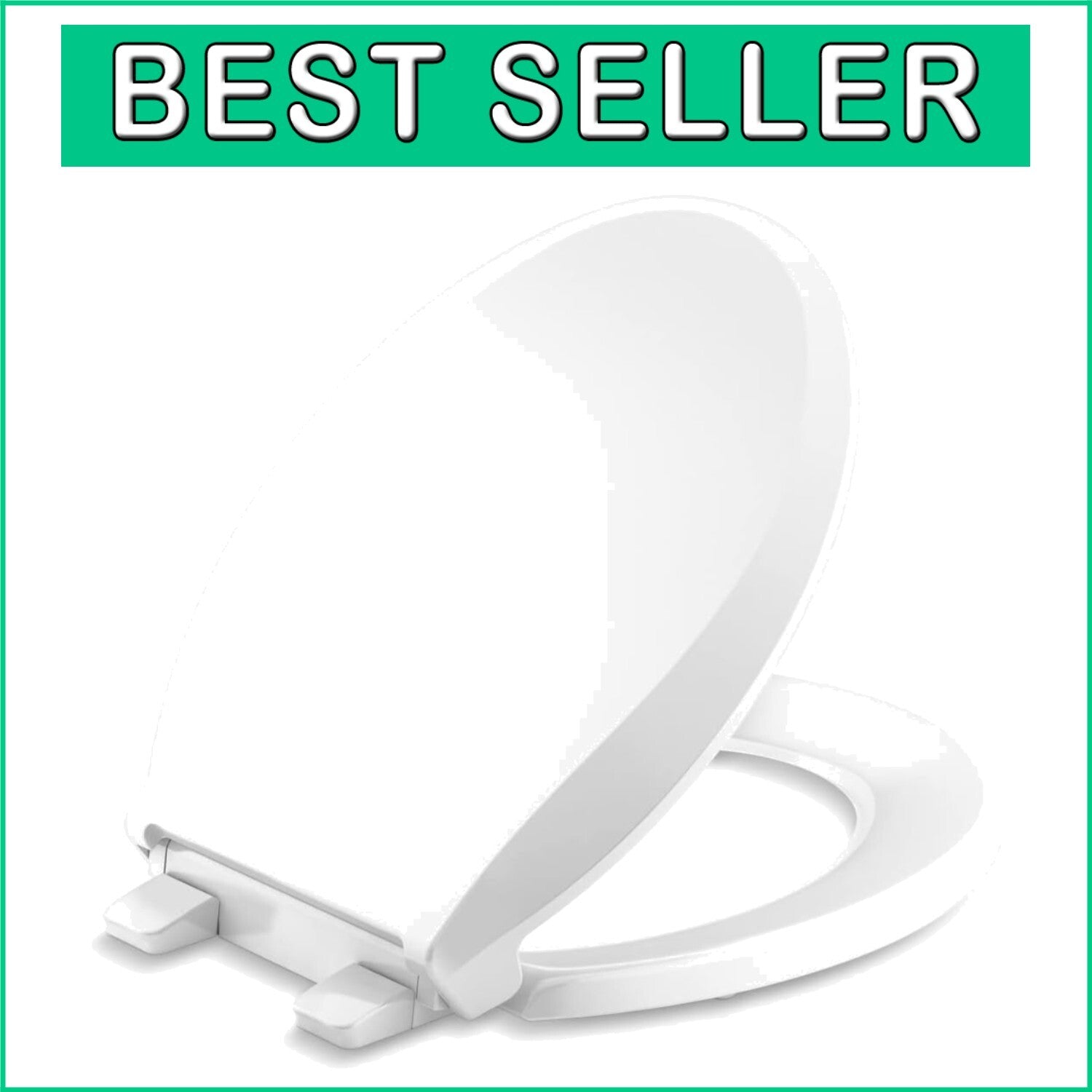 Durable Polypropylene Toilet Seat with Quick-Release Hinges - White Round Design