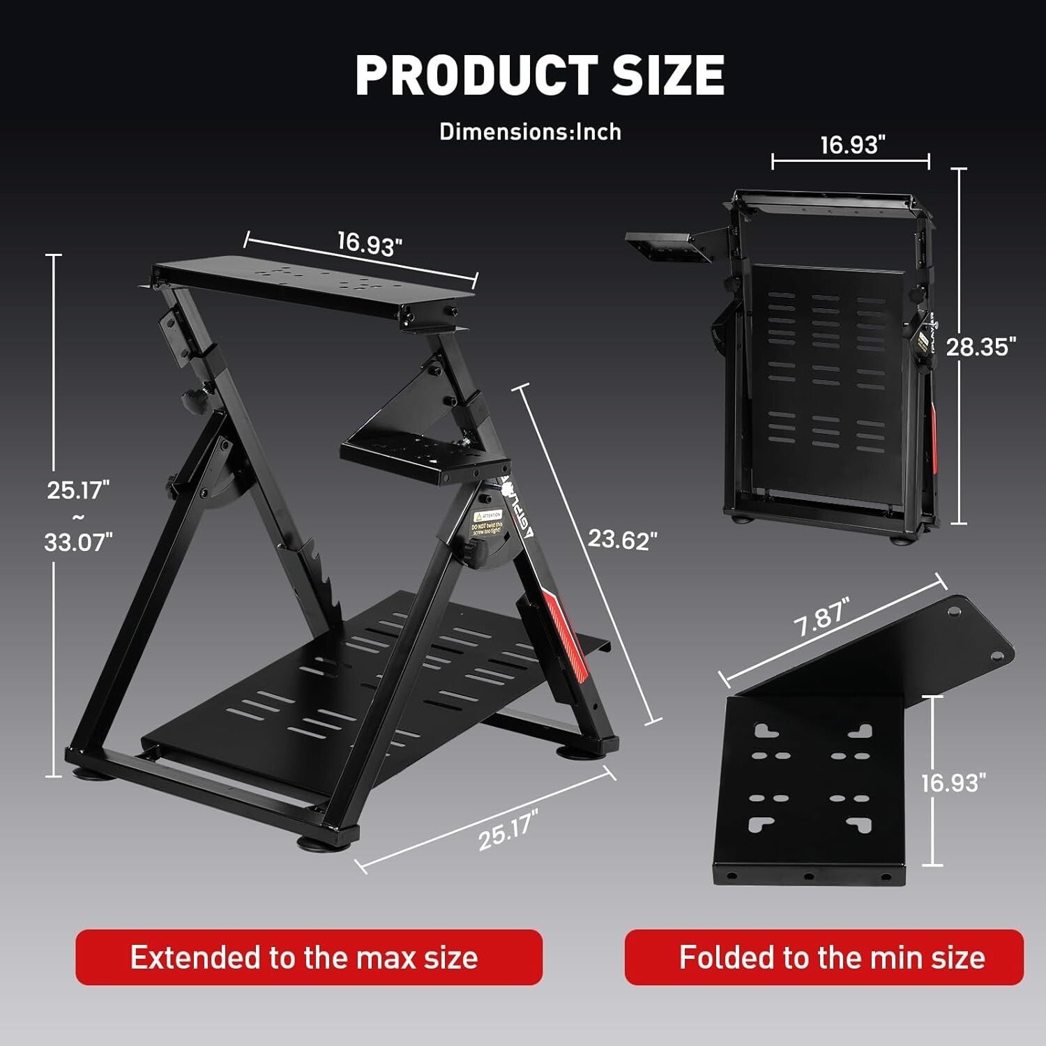 PRO Adjustable Wheel Stand: Durable Simulator Cockpit for Sim Racing Enthusiasts