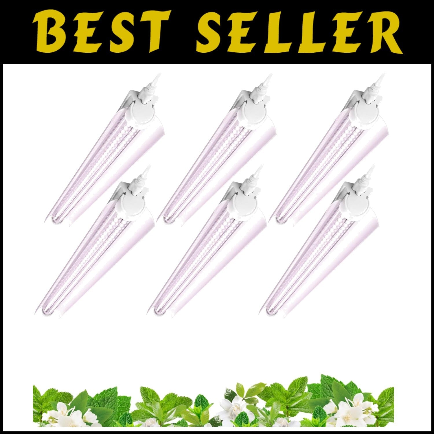 Super Bright 2FT T8 Grow Lights with V-Shaped Reflector for Home Indoor Greenery