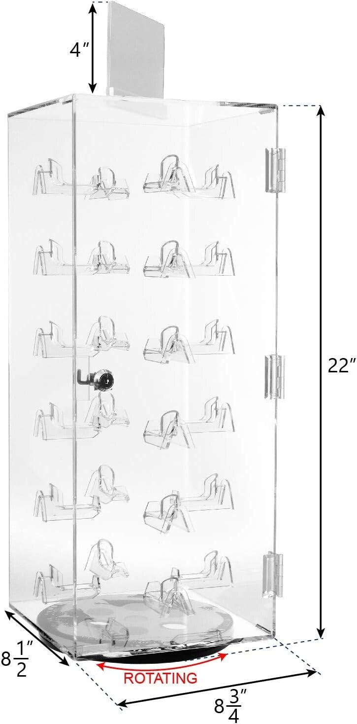 Elegant 24-Pair Acrylic Sunglass Organizer with Mirror - Stylish Eyewear Stand