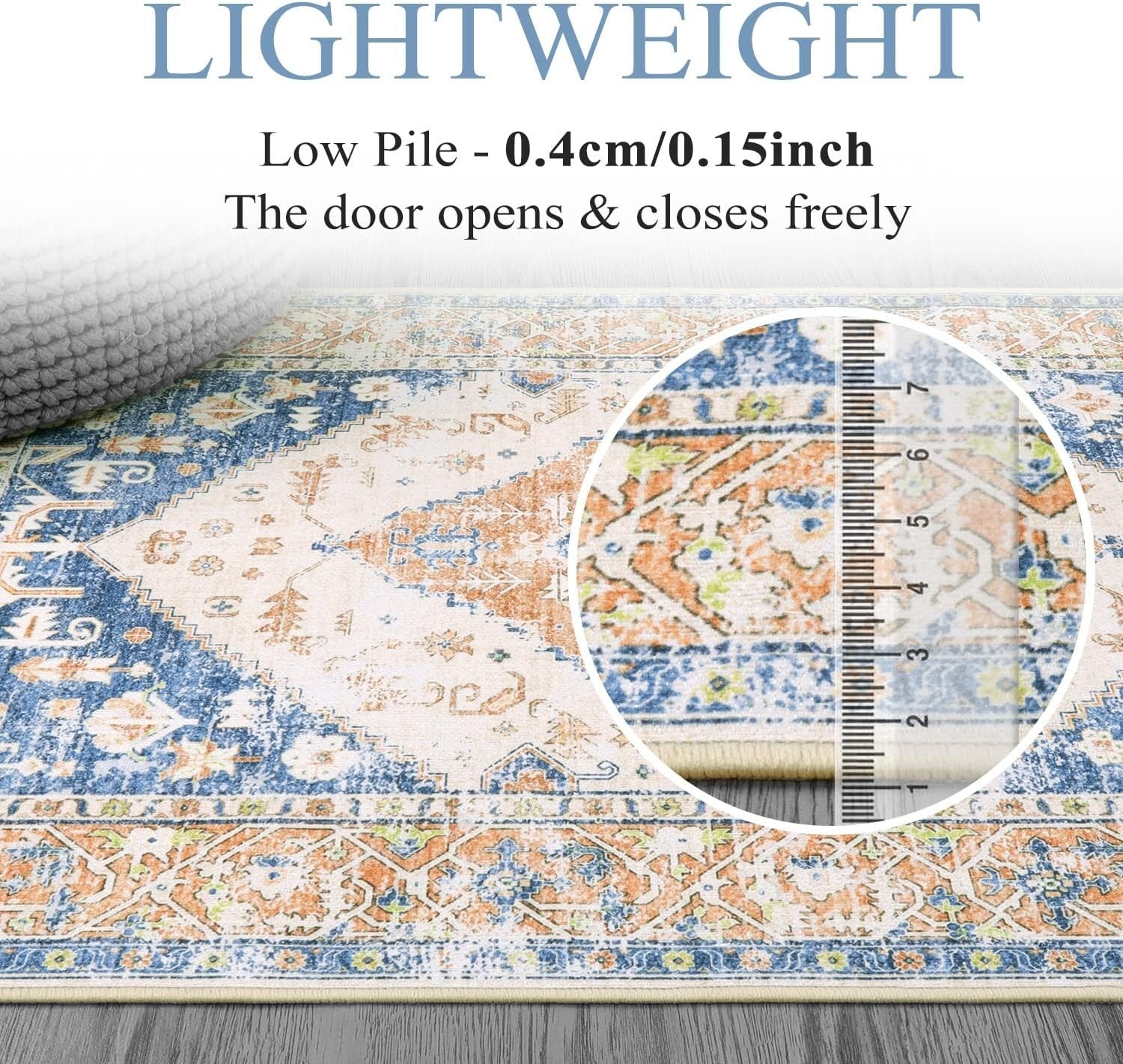 Machine Washable Non-Slip 3x5 Chenille Rug - Perfect for Living Room & Bedroom