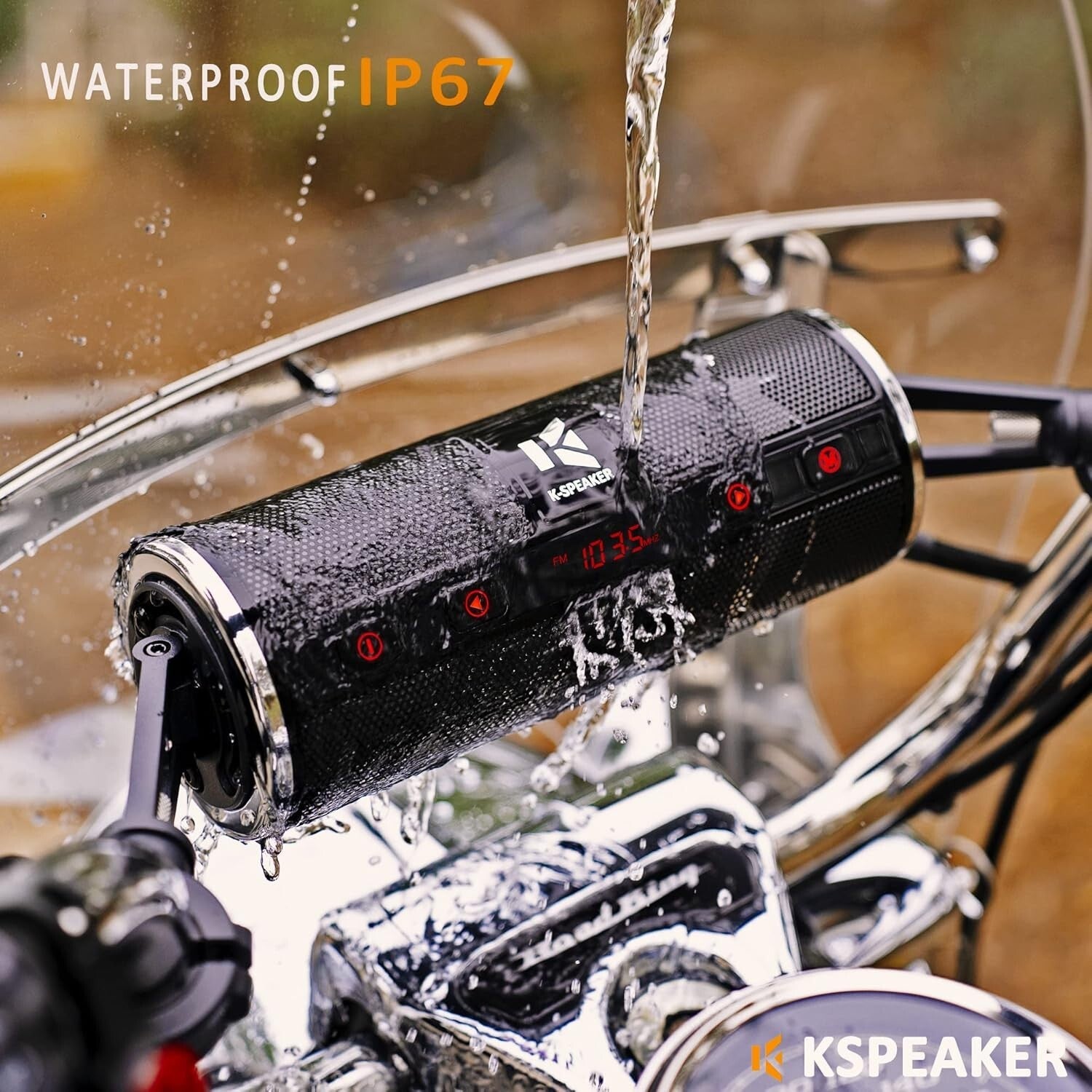 Outdoor Motorcycle Speakers with Bluetooth Control and FM Radio Functionality