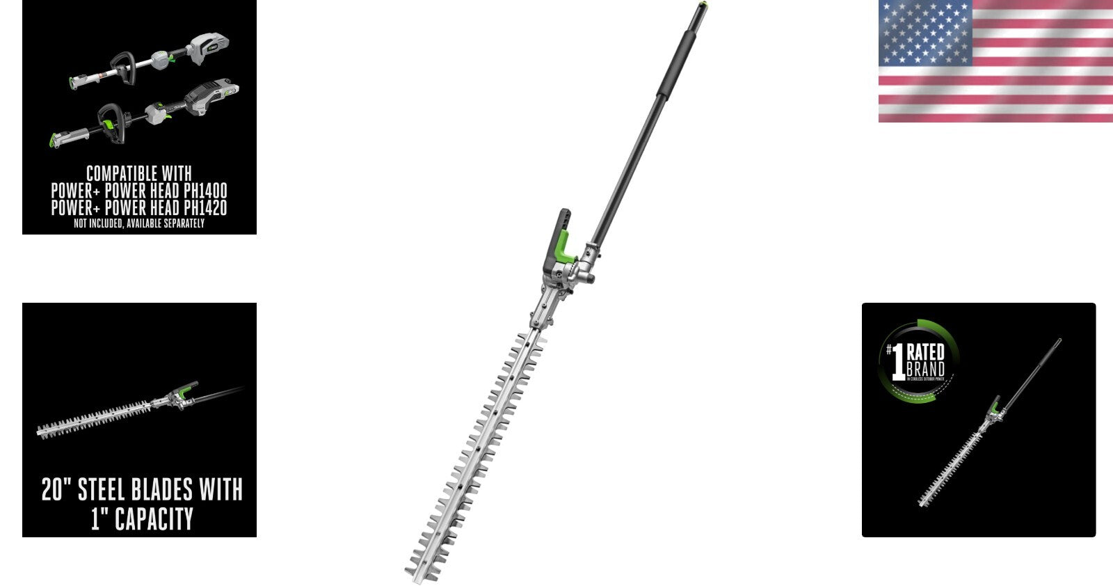 Efficient 20-Inch Steel Hedge Trimmer for Multi-Head System - 12 Positions