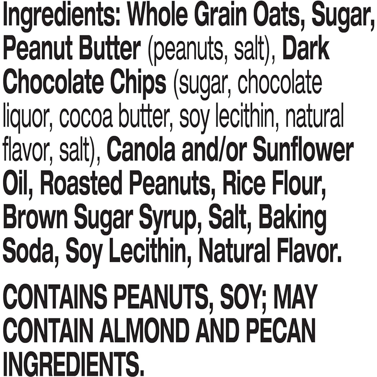 Crunchy Granola Bars - Peanut Butter & Dark Chocolate - Family Snack Pack of 12