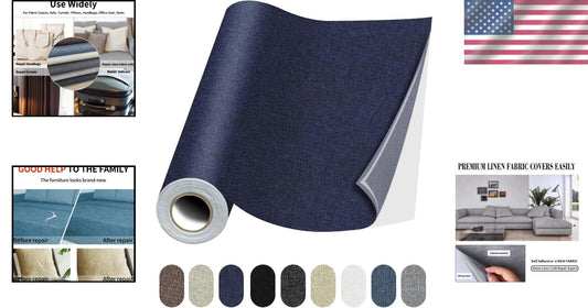 Durable Self-Adhesive Fabric Patches 17x158 In - Perfect for Furniture Repair