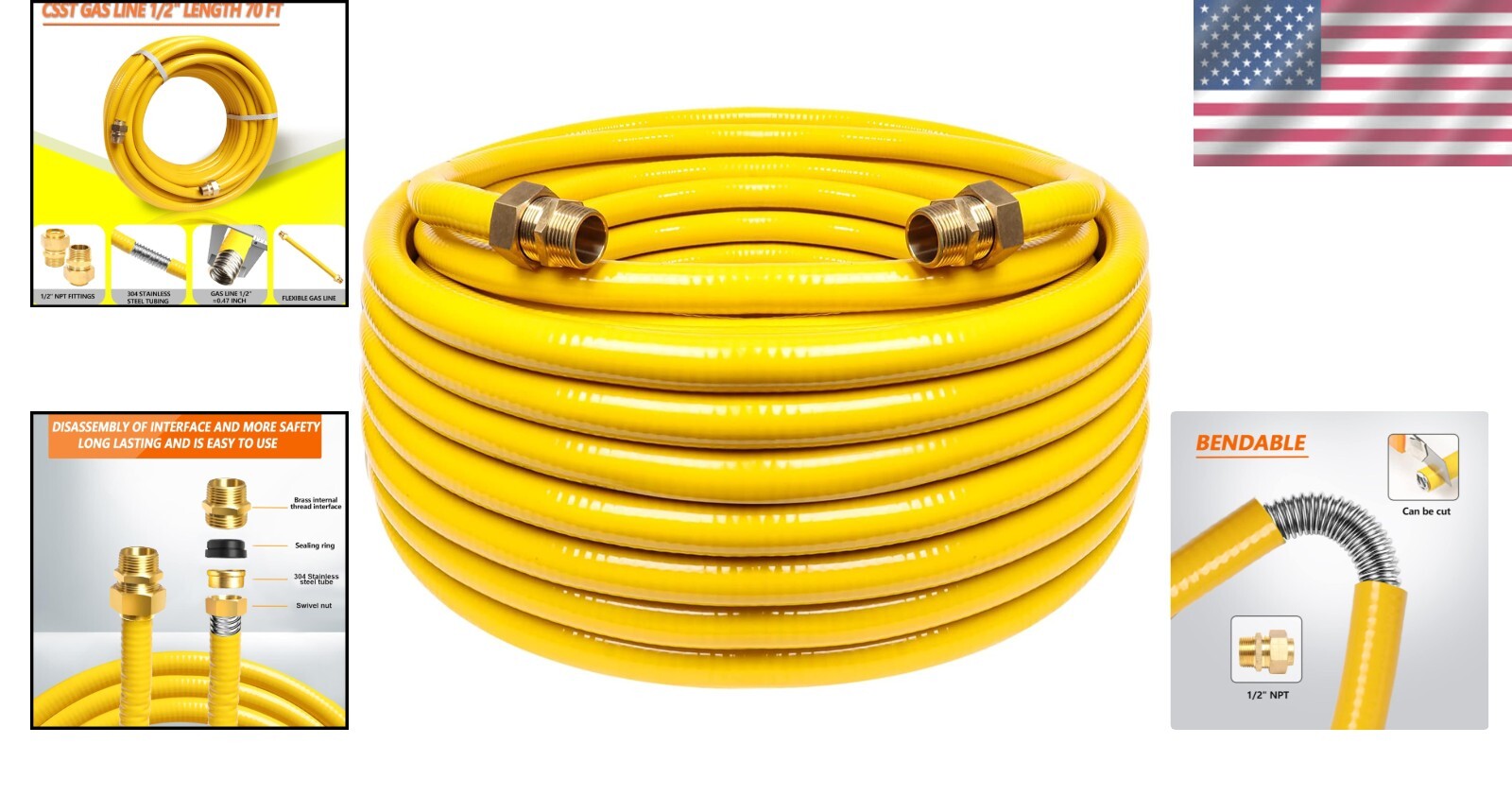 High-Capacity 70ft Stainless Steel Gas Pipe for Safe Natural Gas Applications