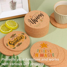 Load image into Gallery viewer, Set of 200 Round Cork Coasters - 4" Heat Resistant &amp; Absorbent for Home Use