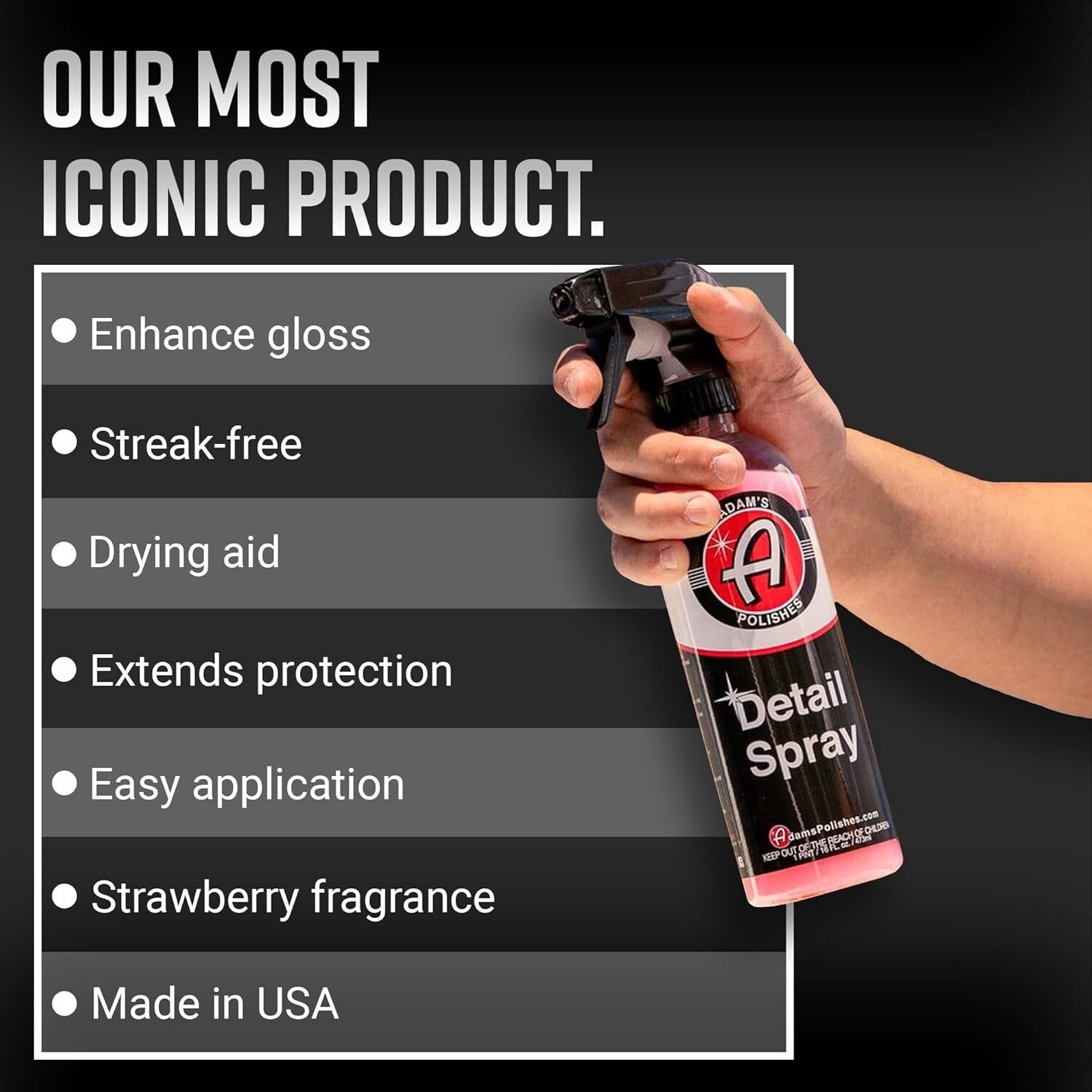 Adam's 5-Gallon Detail Spray: Premium Polish & Wax Booster for Stunning Shine