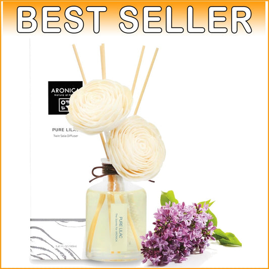 Fresh Cut Lilac Glass Diffuser with Sola Flowers - Luxurious Home Fragrance