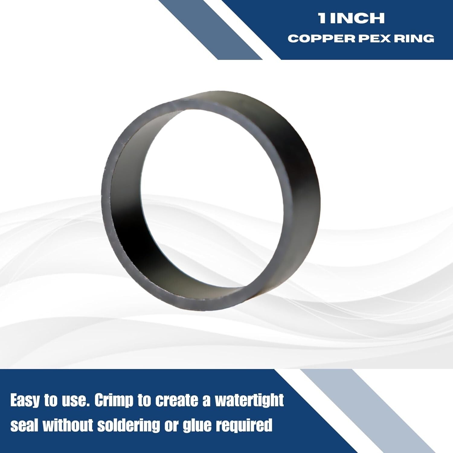 Bulk 100 Pcs 1-Inch Black Oxidized Copper PEX Rings for Corrosion Resistance