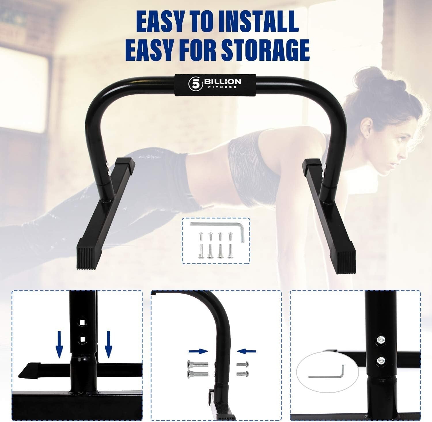 5BILLION Portable Push Up Bars – Heavy-Duty Strength Training Equipment